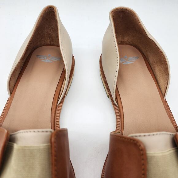 Fortress of Inca Paloma Point Toe Flats Cream Carmel Leather EU 38 US 8 - Picture 4 of 9